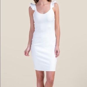 White Ruffle Strap Dress